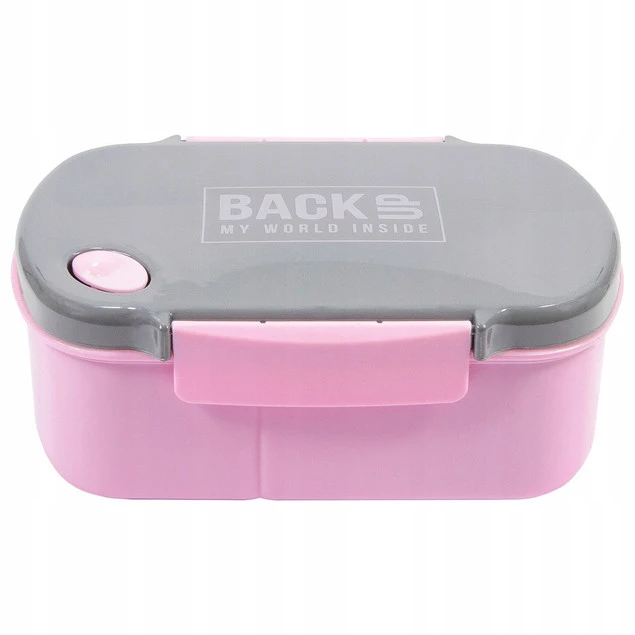 BackUp Lunchbox Śniadaniówka Szkolna RÓŻOWY 3 Przegródki BPA FREE_3