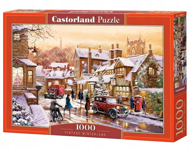 Puzzle 1000 Układanka Pejzaż Obraz ZIMA Święta Domy Śnieg Miasto 9+ Castor_2