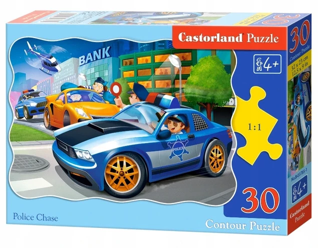 Puzzle 30 Układanka Auto POLICJA Pościg Pojazd Rabusie 4+ Castorland_5