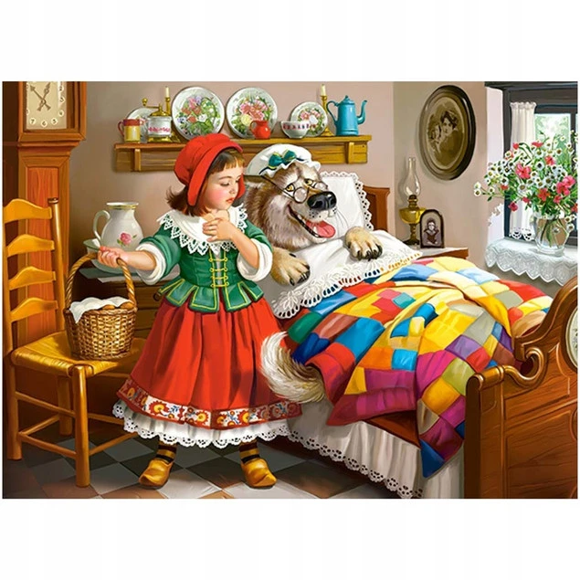 Puzzle 120 Układanka Bajka CZERWONY KAPTUREK Wilk 6+ Castorland_2
