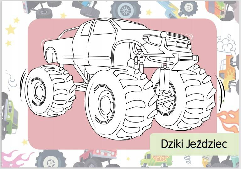 Kolorowanka z Tatuażami MONSTER TRUCKI 3+ Skrzat_3