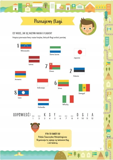 Dziecko zabawiające się FLAGI Poznaję Świat z Naklejkami