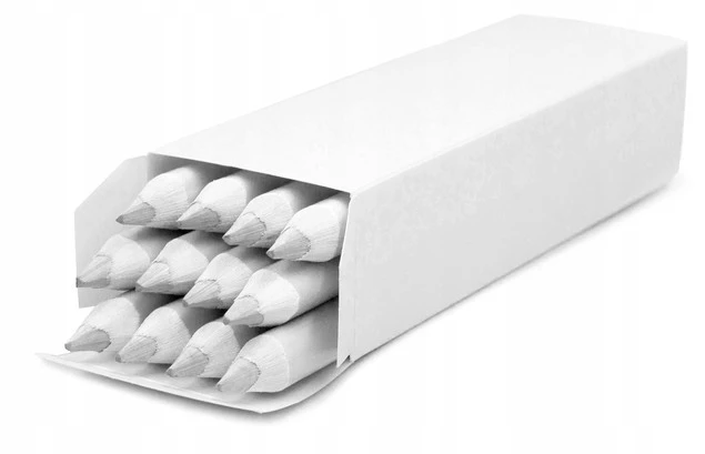 Kredki Grube Trójkątne Białe Biały W Oprawie Drewnianej 12 Sztuk Bambino_3