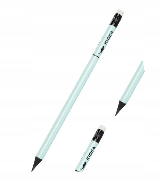 3x Ołówek Trójkątny HB z Gumką Premium PASTEL Kidea_3