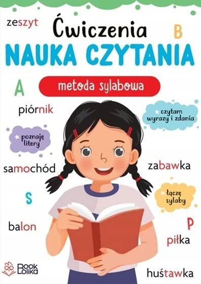 Nauka Czytania METODA SYLABOWA Ćwiczenia + Naklejki 7+ Bookolika