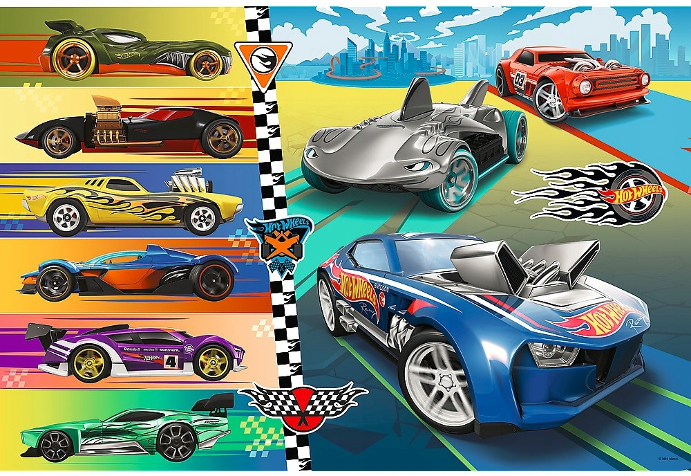 Puzzle 24 Układanka Maxi Szybkie Auta HOT WHEELS Pojazdy 3+ Trefl 14362_1