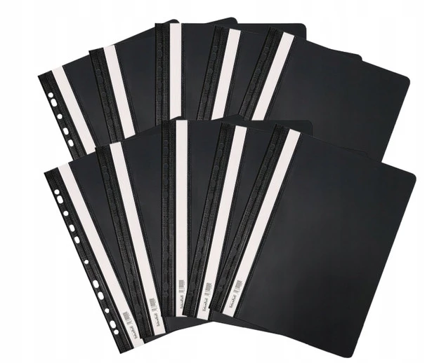 Skoroszyt PP A4 Miękki Wpinany 10szt CZARNY Biurfol_6