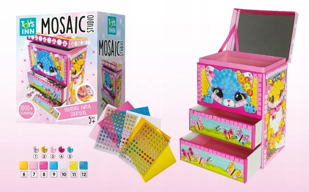 Szkatułka Mozaika KOTEK Kot Do Samodzielnego Ozdobienia DIY 5+ Stnux_2