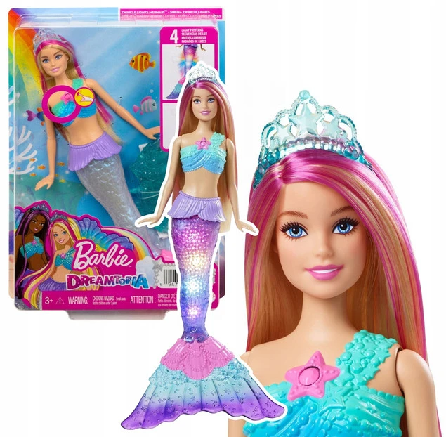Lalka Barbie Syrenka Malibu z migoczącym ogonem