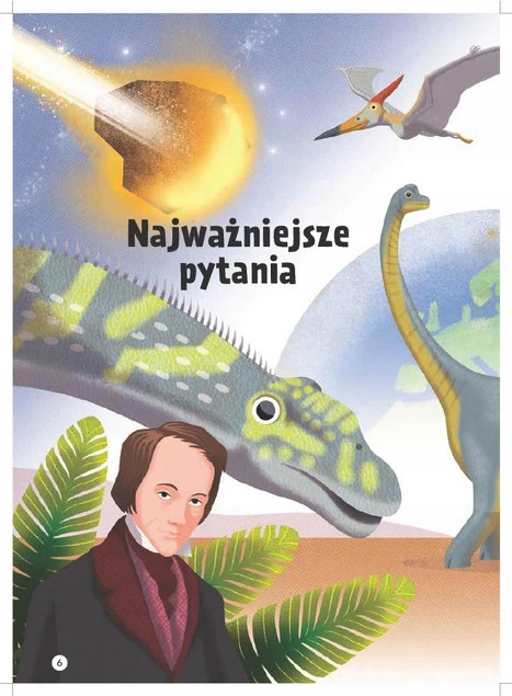Strona przykładowa z książki o dinozaurach