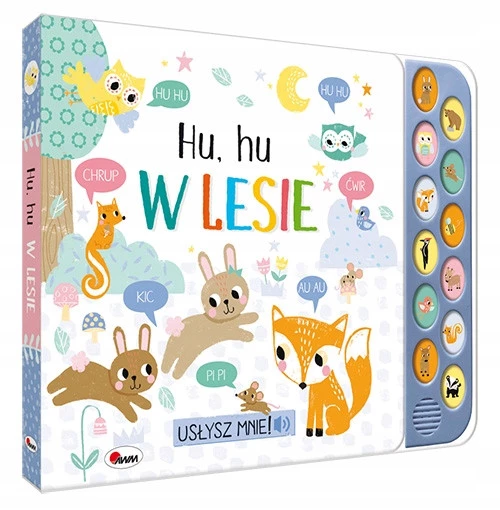 Książeczka Dźwiękowa Sensoryczna Usłysz Mnie Hu Hu w Lesie 3+ AWM_1