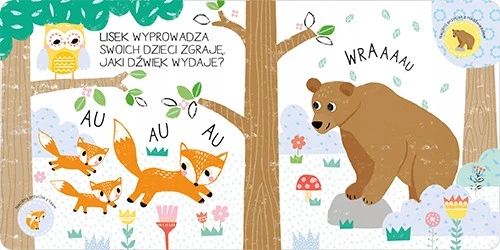 Książeczka Dźwiękowa Sensoryczna Usłysz Mnie Hu Hu w Lesie 3+ AWM_3