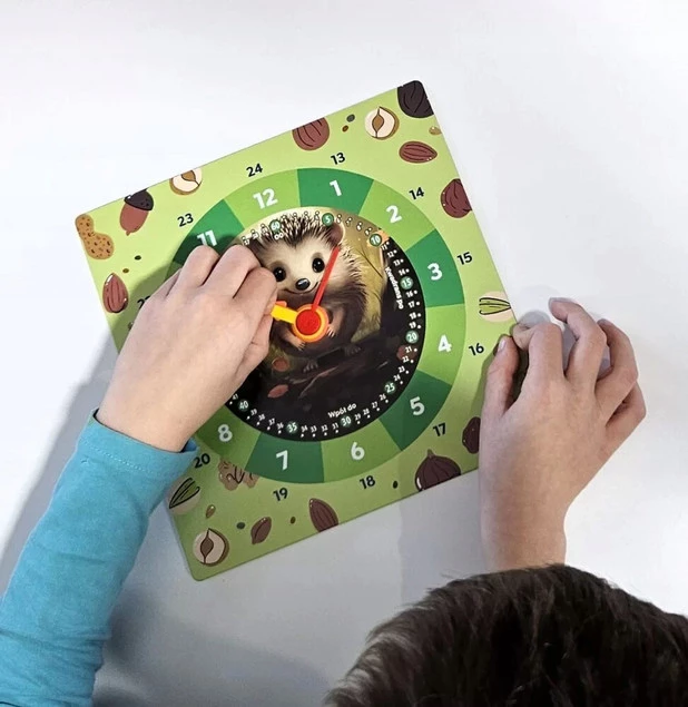 Zegar Zabawka Edukacyjna Tekturowa JEŻYK Jeż 5+ Alexander 2794_2