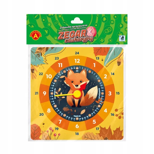 Zegar Zabawka Edukacyjna Tekturowa LISEK Lis 5+ Alexander 2794_1