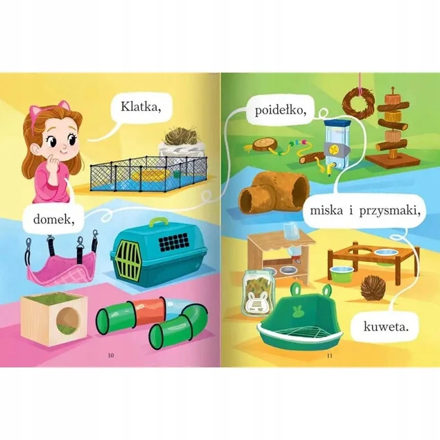 Wnętrze książki z ilustracjami króliczków
