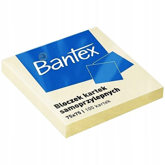 Karteczki SAMOPRZYLEPNE Żółte 75x75mm Bloczek 100 Kartek Bantex_3