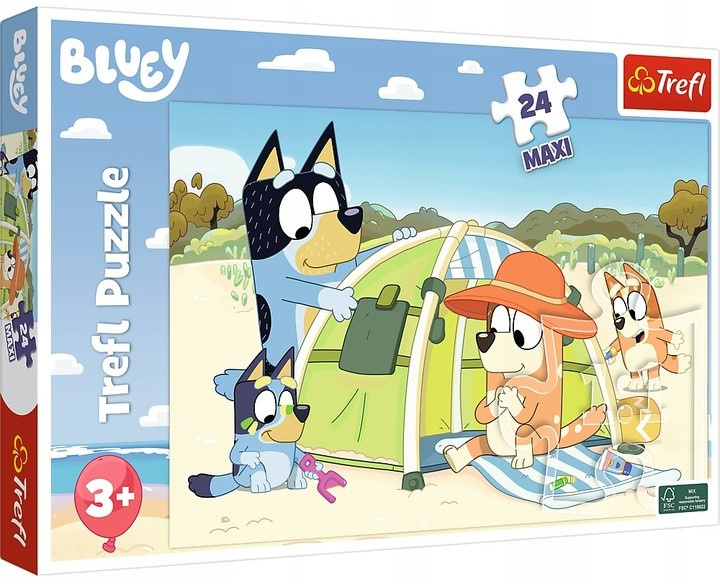 Puzzle 24 Maxi 24 Układanka Blue BLUEY Pies Pieski Plaża 3+Trefl 14357_2