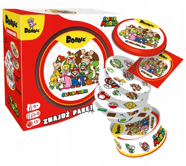 Dobble SUPER MARIO Gra Towarzyska Rodzinna 6+ Rebel_1