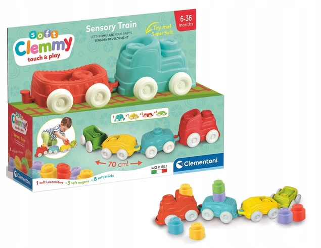 CLEMMY Soft Sensoryczny POCIĄG 6M+ Clementoni