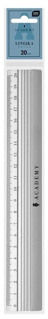 Linijka Aluminiowa 20cm Transparentna Academy Interdruk