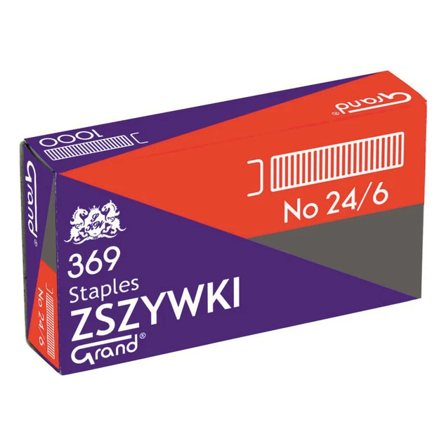 5x ZSZYWKI 24/6 Ocynkowane Do Zszywacza Szkolne Biurowe 5000szt. Grand_4