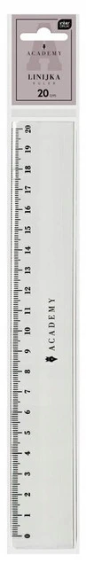 Linijka Plastikowa 20cm Transparentna Academy Interdruk