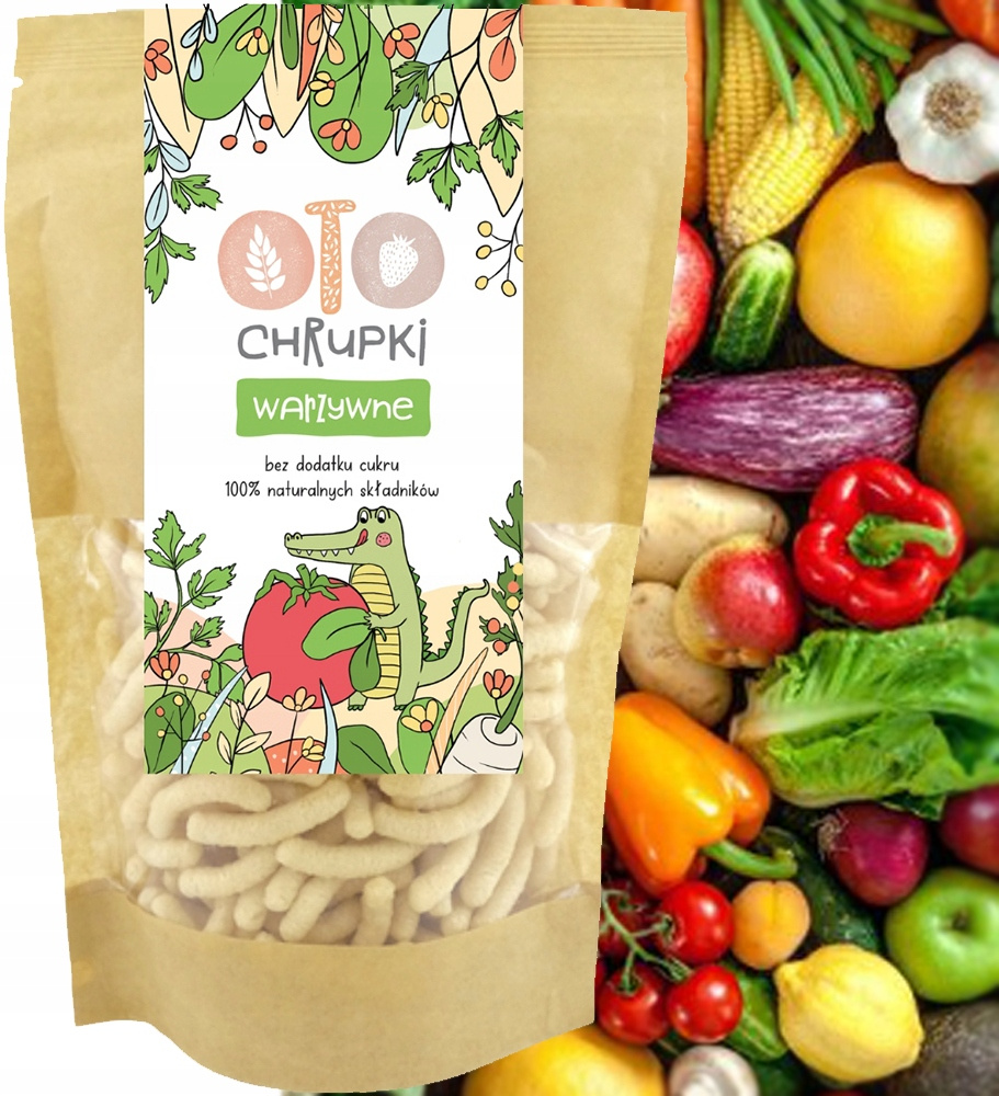 OTO Chrupki Naturalne WARZYWNE Kukurydziane SZPINAK Soczewica 25g Otolandia_1