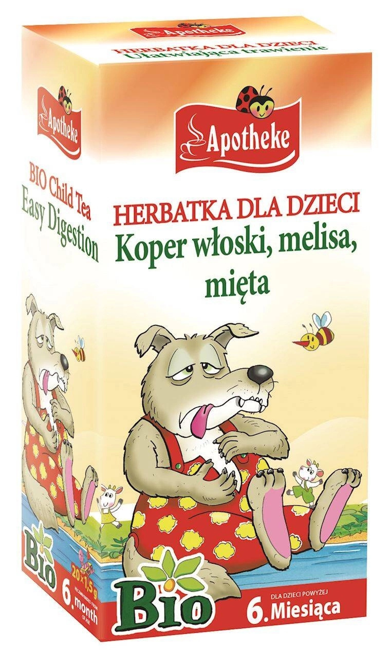 Herbatka Dla Dzieci NA TRAWIENIE Koper Włoski Melisa Mięta BIO 6M+ Apotheke_1