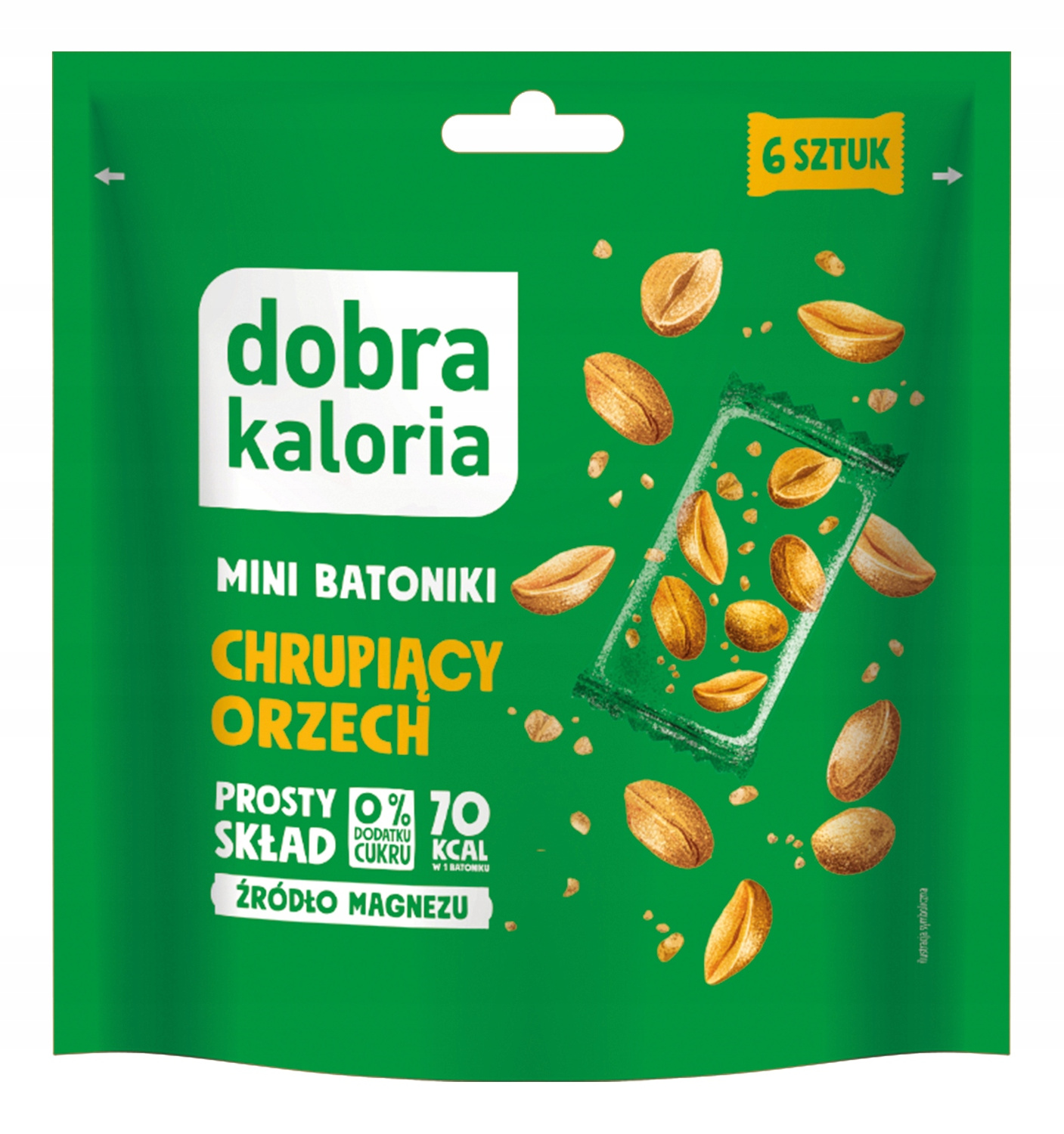 DOBRA KALORIA Mini Batoniki Chrupiący Orzech Bez Cukru 6 szt._1