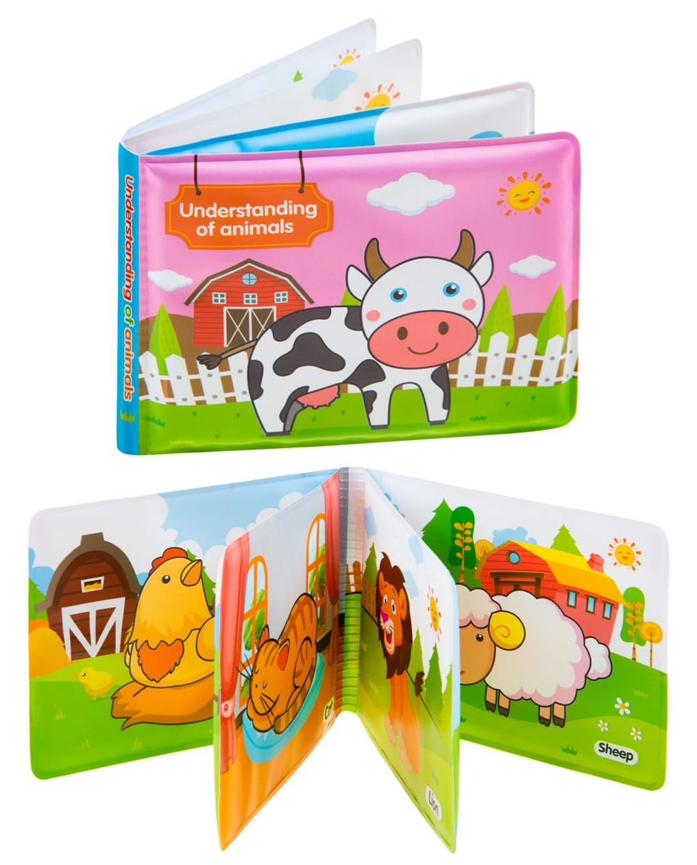 BOCIOLAND Miękka Książeczka Edukacyjna z Piszczkiem KRÓWKA Do Kąpieli 3M+_1