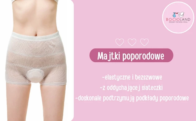BOCIOLAND Wielorazowe MAJTKI POPORODOWE Siateczkowe Rozmiar L 2szt. BL027_2