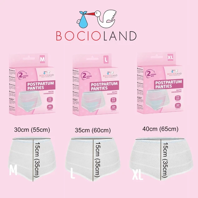 BOCIOLAND Wielorazowe MAJTKI POPORODOWE Siateczkowe Rozmiar L 2szt. BL027_7
