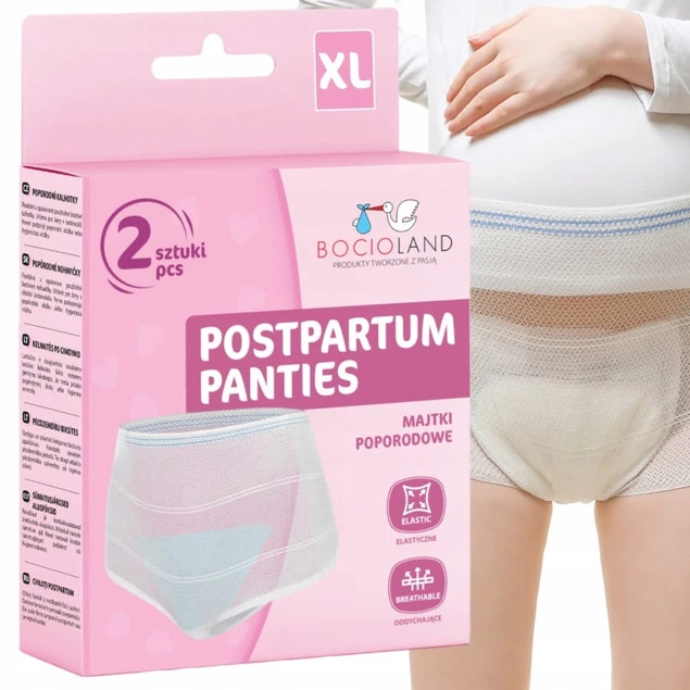 BOCIOLAND Wielorazowe Majtki POPORODOWE Siateczkowe XL 2szt_1