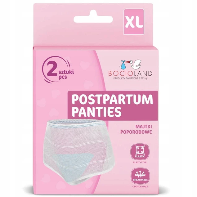 BOCIOLAND Wielorazowe Majtki POPORODOWE Siateczkowe XL 2szt_7