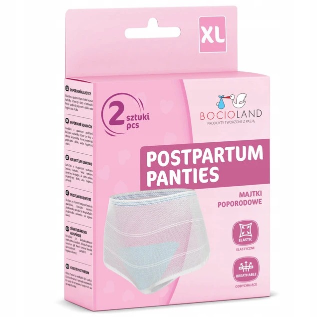 BOCIOLAND Wielorazowe MAJTKI POPORODOWE Siateczkowe Rozmiar XL 2szt. BL028_8