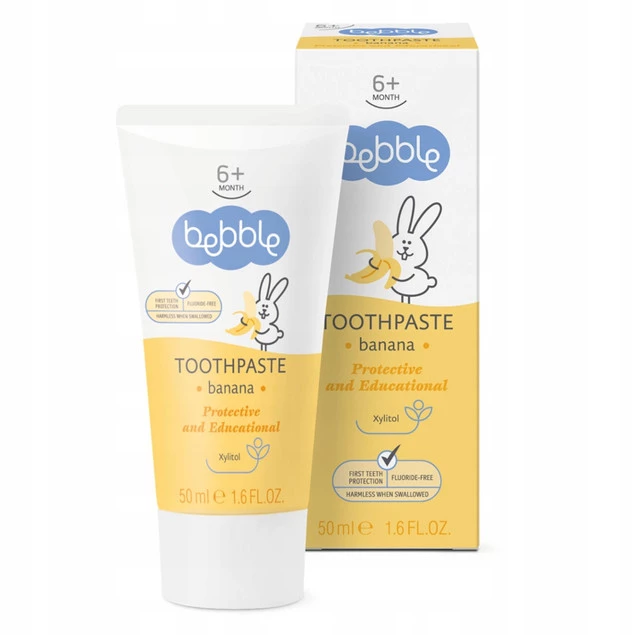 BEBBLE Pasta Do Zębów Dla Dzieci BANANOWA Bez Fluoru 6M+ 50ml_1