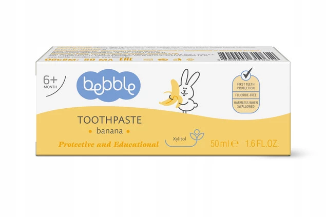 BEBBLE Pasta Do Zębów Dla Dzieci BANANOWA Bez Fluoru 6M+ 50ml_3