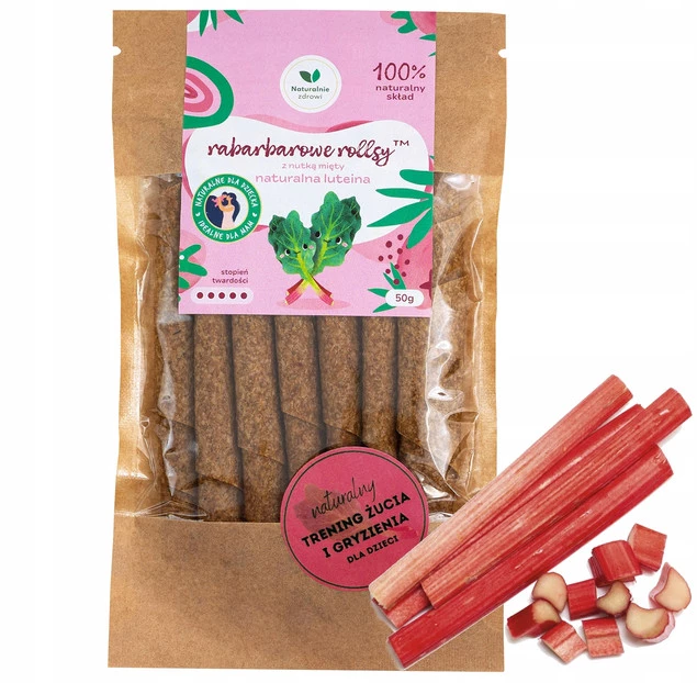 Rollsy RABARBAROWE z Naturalną Luteiną Nutką Mięty 50g Naturalnie Zdrowi_1