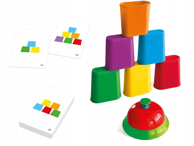 Gra Edukacyjna Montessori MEMOKUBKI 3+ Zestaw 2 Gier Kubki 2w1 Multigra_2