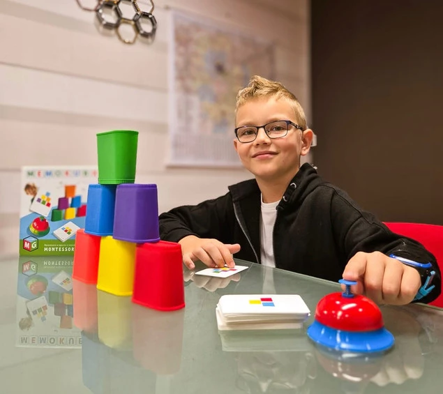 Gra Edukacyjna Montessori MEMOKUBKI 3+ Zestaw 2 Gier Kubki 2w1 Multigra_3