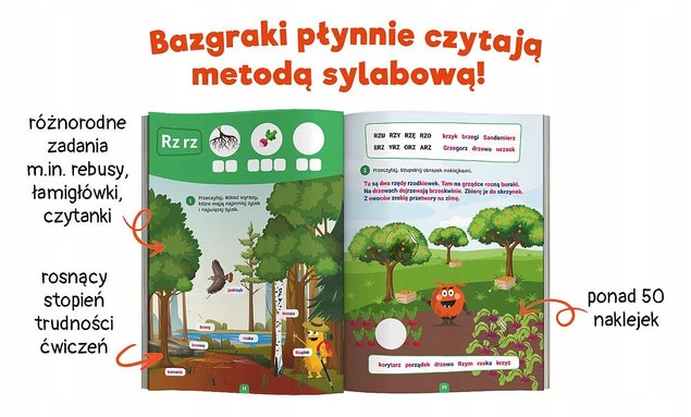 Bazgraki CZYTAJĄ Trudne Wyrazy CZYTANIE SYLABOWE 5+ Kapitan Nauka_2