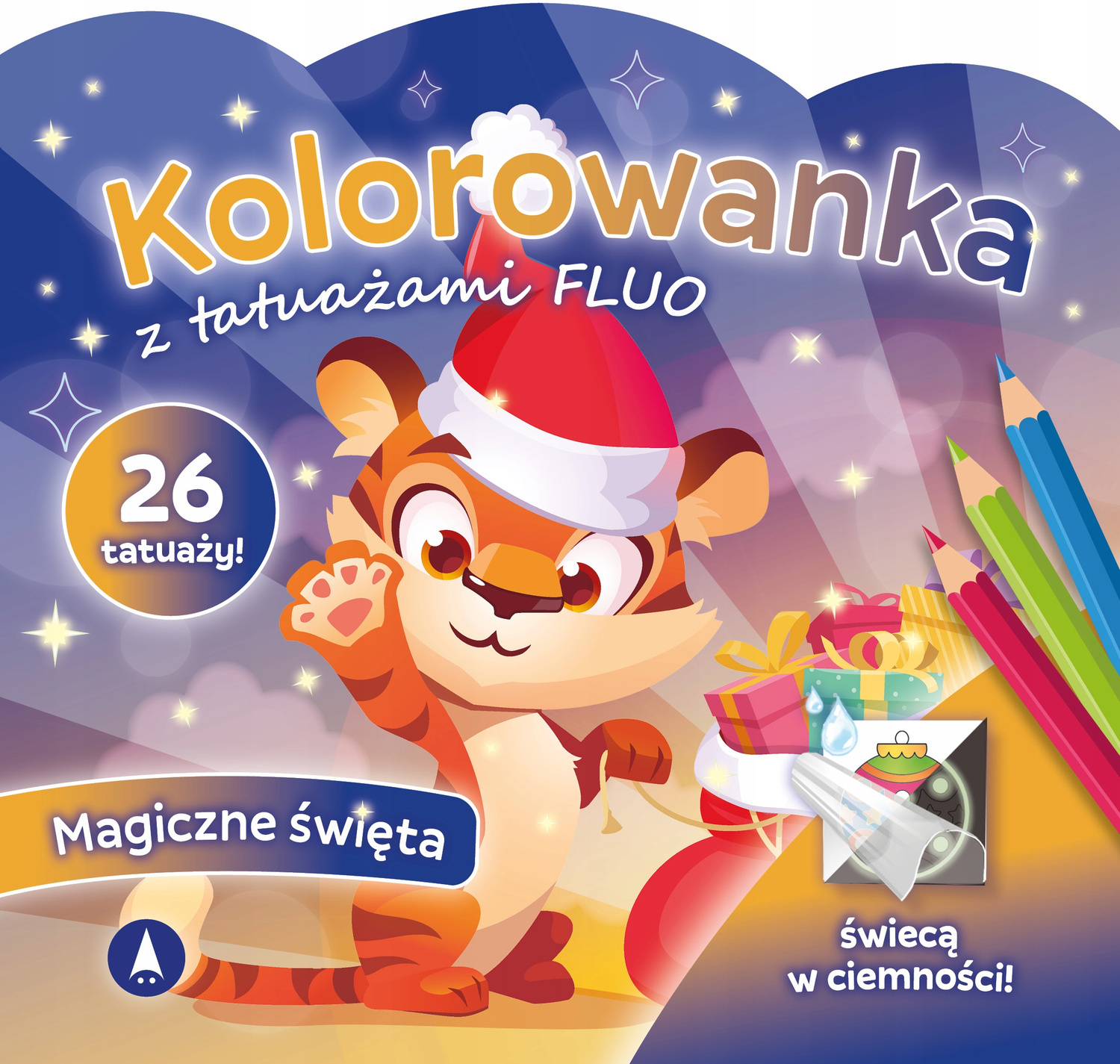 Kolorowanka Z Tatuażami FLUO Magiczne Święta 3+ Skrzat_1