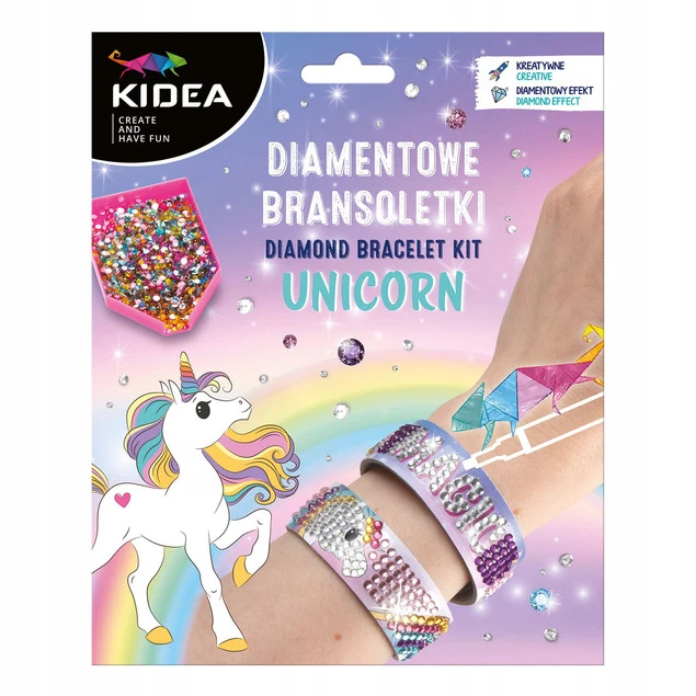 Stwórz DIAMENTOWE BRANSOLETKI Zestaw KREATYWNY DLA DZIEWCZYNKI 3+ Kidea_12