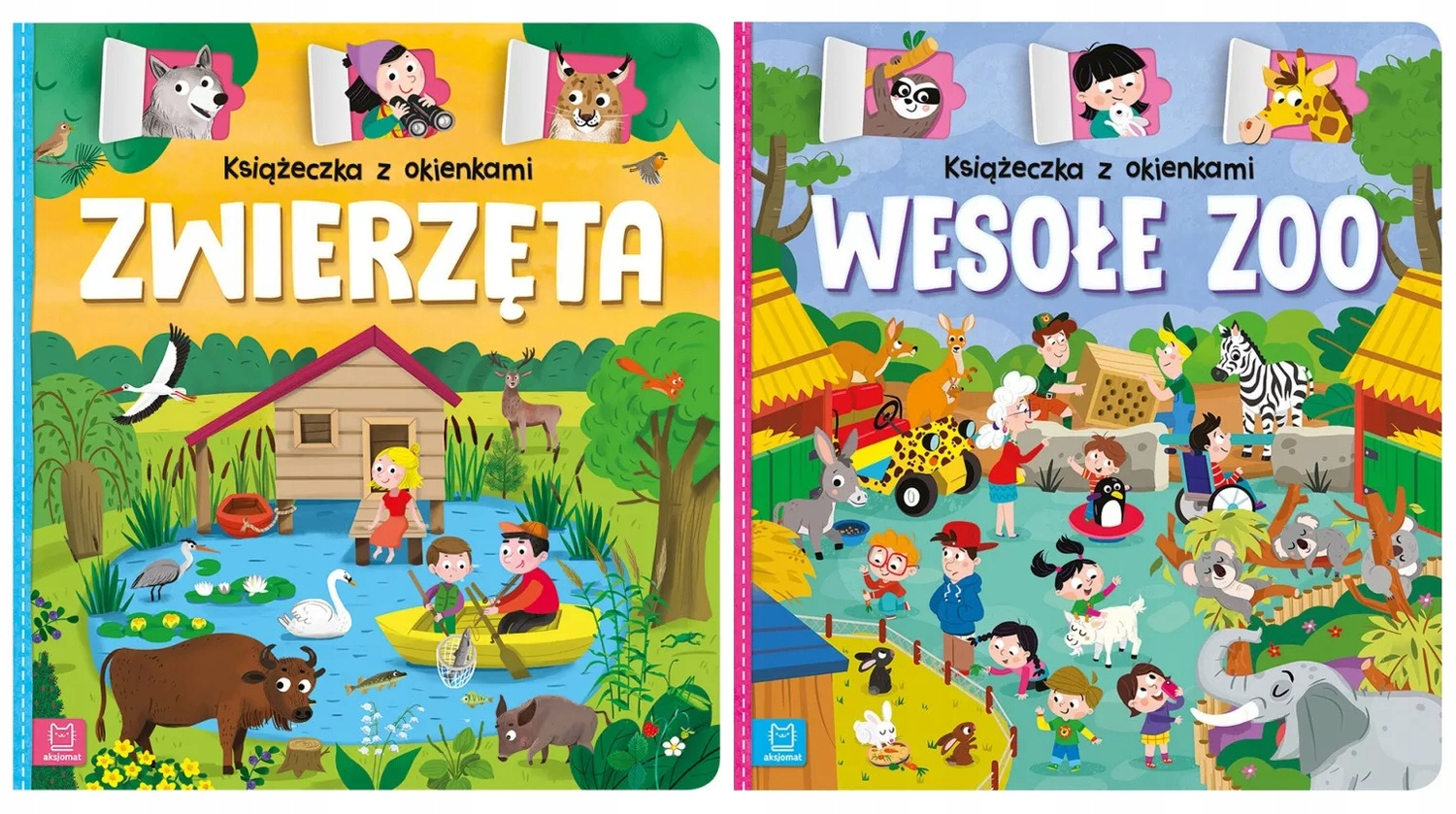 PAKIET Książeczka Z Okienkami ZWIERZĘTA + WESOŁE ZOO 0+ Aksjomat_1