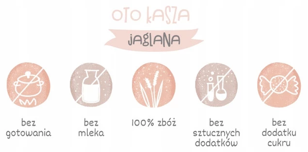 OTO Kaszka JAGLANA BEZMLECZNA Kasza BEZ CUKRU 200g OtoLandia_2