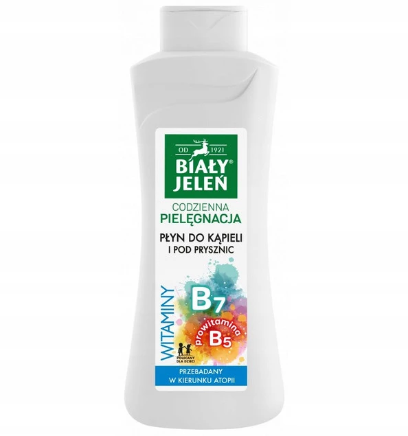 Biały Jeleń PŁYN DO KĄPIELI 750ml Hipoalergiczny Witamina B7 Prowitamina B5_3