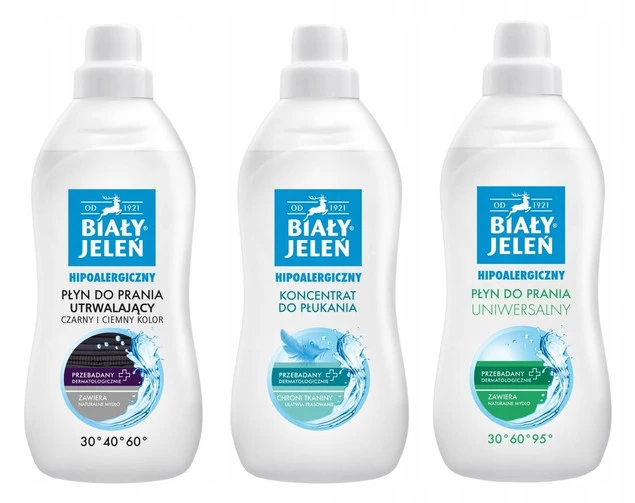 Płyn Do Prania CZARNEGO Hipoalergiczny KONCENTRAT Do Płukania BIAŁY JELEŃ_1