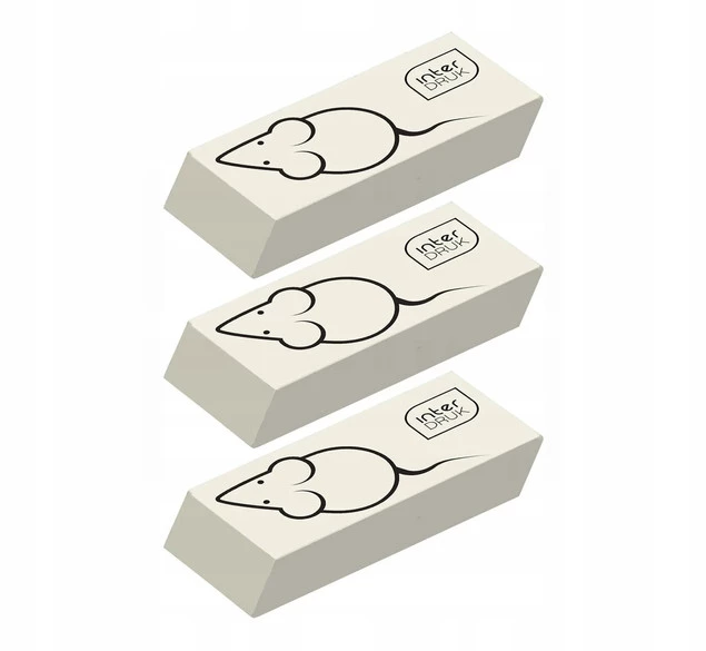 3x Gumka Do Ścierania Mazania Szkolna Biurowa Biała Interdruk_1