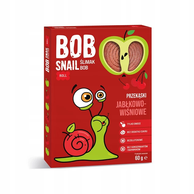 Przekąska Jabłko Wiśnia Bez Cukrów 60g BOB SNAIL_1