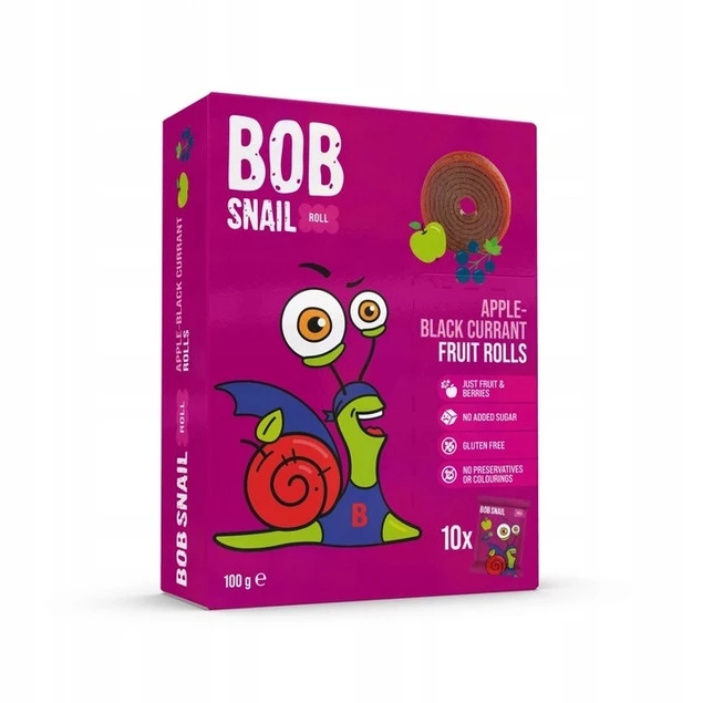 Przekąska Owocowa Czarna Porzeczka Bez Cukrów 100g BOB SNAIL_1